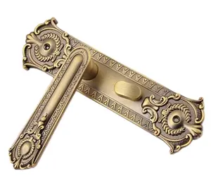 New design zinc alloy antique classic door lever handle on plate