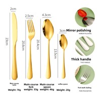 Ensemble de couverts minimaliste en acier inoxydable 24 pièces, coffret cadeau personnalisé, ensemble couteau-fourchette-cuillère 4 pièces, finition miroir, portable