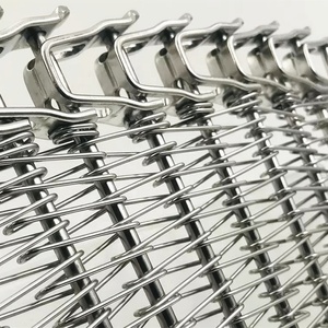 ステンレス鋼スパイラルグリッド金網コンベアベルトツイル織り食品グレード冷却パンマフィンカスタム切削曲げ - Product Image 1