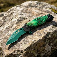 Couteau de poche tactique pliable - Lame en acier inoxydable 3Cr13 et manche en ABS - Équipement EDC léger pour le camping et les activités de plein air