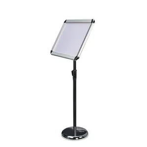 Best selling! Snap frame rotating pole and base restaurant menu holder floor stand