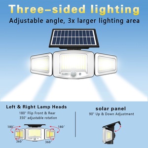 Lampe <span class=keywords><strong>solaire</strong></span> de sécurité pour jardin, étanche IP65, rechargeable par USB, 231 LED, 3 modes, <span class=keywords><strong>détecteur</strong></span> de mouvement PIR, lumière <span class=keywords><strong>solaire</strong></span> murale LED - Product Image 3