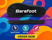 Semelle Barefoot, accompagnée d'une large semelle extérieure en caoutchouc souple, adaptée aux chaussures de grande taille pour hommes et aux chaussures de course haute performance