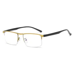 Kacamata baca logam kualitas tinggi, kacamata baca bingkai kecil anti cahaya biru tr penggunaan ganda jauh dan pendek untuk pria dan wanita