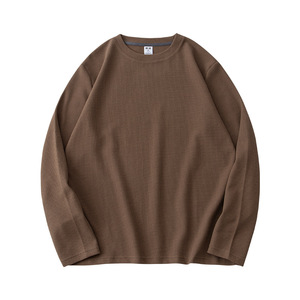 Produttore manica lunga Waffle in maglia personalizzata <span class=keywords><strong>Streetwear</strong></span> <span class=keywords><strong>vestiti</strong></span> manica lunga t-shirt termiche per gli uomini Waffle manica lunga - Product Image 3