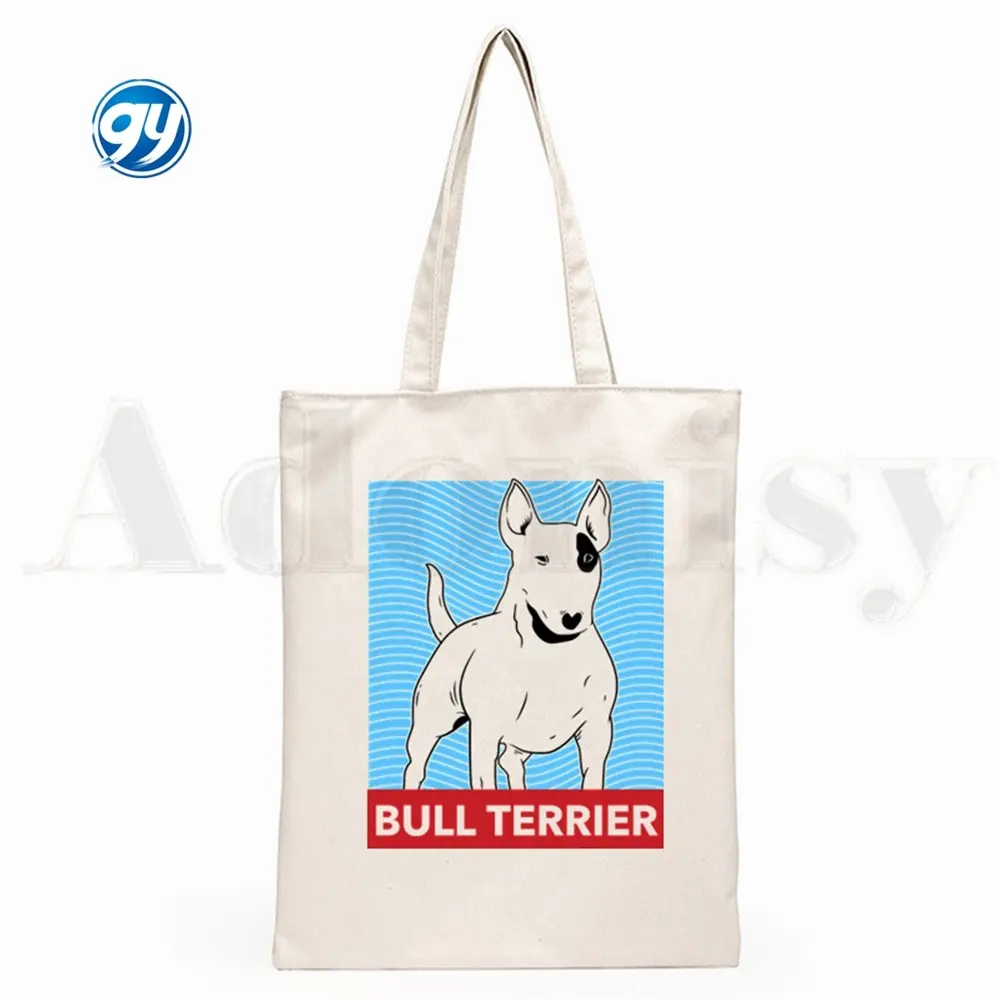 Bolsa de ombro para crianças, desenho gráfico engraçado com estampa de desenho animado, moda casual para meninas, bolsa de mão para animais de estimação, Bull Terrier