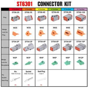 Kit connettore Deutsch DT, Kit connettori serie DT grigio da 104 pezzi, 1 Set(<span class=keywords><strong>2</strong></span>,3,4,6,8,12 Pin) spina connettore impermeabile DT con <span class=keywords><strong>35</strong></span> paia - Product Image 5