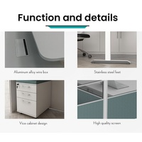 Poste de travail acoustique commercial moderne en gros avec chaise de bureau, cloison modulaire, cadre en aluminium et gestion des câbles