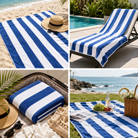 Serviette de plage 100% coton pur, grande taille, absorbante, douce, en tissu éponge, pour adulte