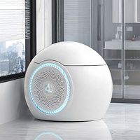 Nouvelle Conception WC Intelligent Hôtelier Type Oeuf, Fixation au Sol, Double Chasse d'Eau, Siphon en S, Toilette Électrique Intelligente à Chasse Automatique avec Capteur et Télécommande