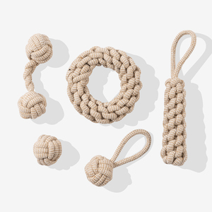 Jouets à mâcher pour animaux de compagnie en corde de coton tressée, durables, mignons, classiques et modernes, pour le nettoyage des dents des chiens, utilisation en extérieur, vente en gros - Product Image 1