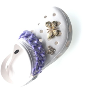 Zapatilla decorativa de diseñador, sandalia, adorno para zapatos de jardín con cadenas de cristal ostentosas, accesorios acrílicos de diamante, abalorio para zapatos con hebilla - Product Image 5