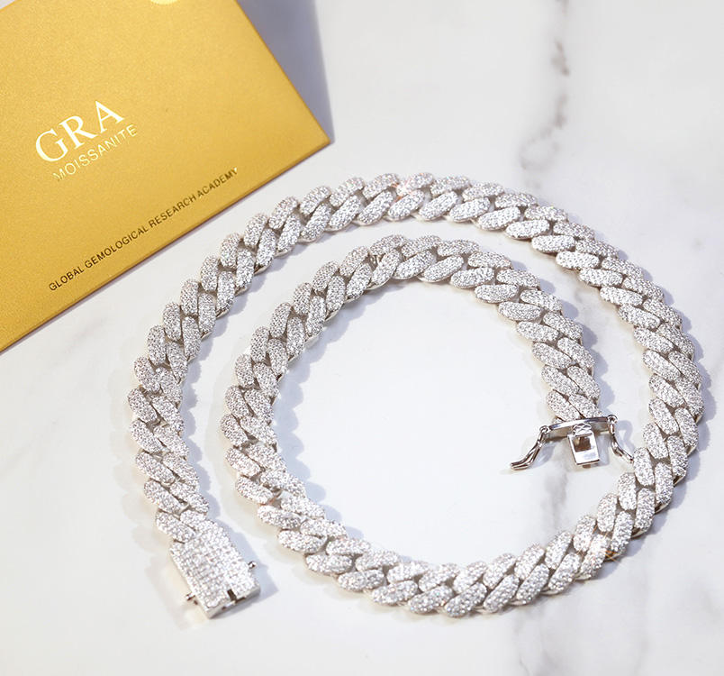 cadena de moissanita de 13 mm