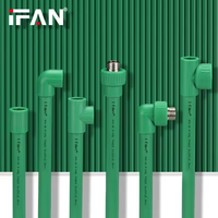 Tuyau PPR de haute qualité de couleur verte IFAN Factory DIN, tube PPR 20-160 mm, matériaux de plomberie pour l'alimentation en eau chaude et froide, tuyau PPR en plastique