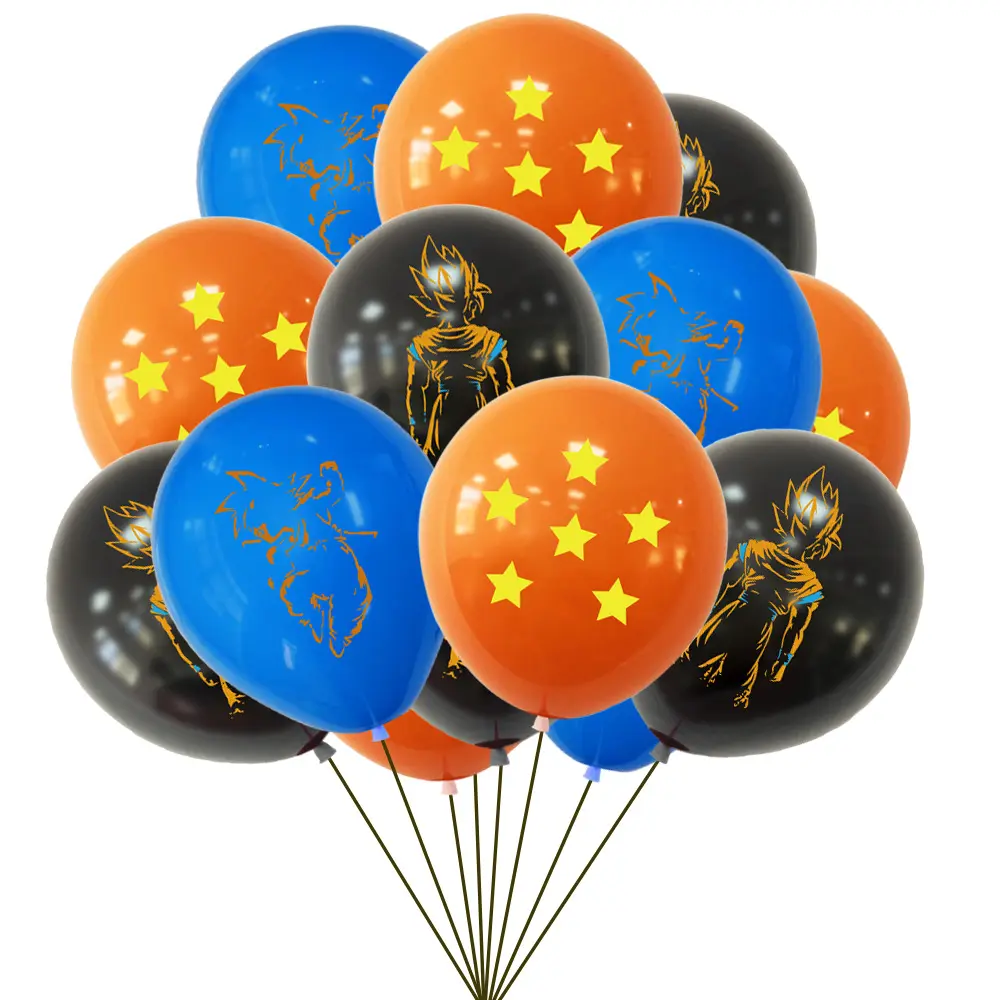 Theme Party Decoration Balloons Goku Dragon And Ball Print Balloons Children's Birthday Party Decoration Latex Balloons