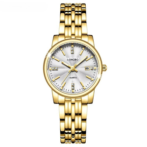 OEM ODM Premium Gold Couple <b>Watch</b> Crystal Accent Calendar Window Waterproof Luminous <b>His</b> <b>and</b> <b>Hers</b> Pair Quartz <b>Watch</b> - Product Image 2