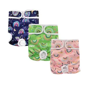 S - L PACK Of 3 Female Dog Diapers With Absorbent Pads WATERPROOF Leak Proof Washable For Small And Large Pet
