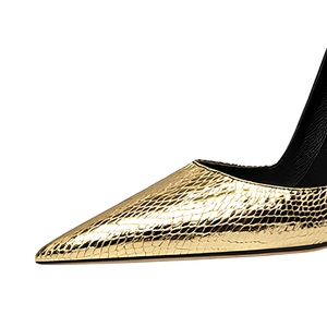 <span class=keywords><strong>Scarpe</strong></span> Plus Size a Vestibilità Ampia <span class=keywords><strong>con</strong></span> Stampa Serpente, Dettagli Dorati, <span class=keywords><strong>Tacco</strong></span> a Spillo Super Alto, Fodera in Pelle di Pecora, Stile Britannico Elegante - Product Image 5