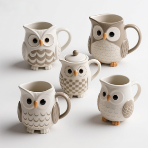 <strong>Owl</strong> Shaped Ceramic <strong>Candle</strong> Jar. Custom 3D Hand-Painted Design, Creates a Warm &amp; Wise Glow for Relaxation &amp; Ambiance. - Product Image 3