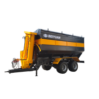 Remorque de transfert de céréales pour champ agricole - Chariot tracté par tracteur haute productivité avec pompe hydraulique à vis sans fin et boîte de vitesses pour le transfert de céréales et d'engrais