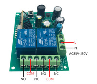 Télécommande sans fil 220V, 2 canaux, récepteur, interrupteur 85 à 250V, longue portée de travail, moteur avant et arrière