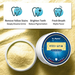 Poudre blanchissante pour les dents à marque privée, probiotique, élimine les taches jaunes de la fumée et du thé, haleine fraîche, saveur Mojito, poudre dentaire OEM ODM - Product Image 4