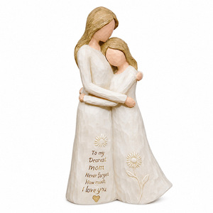 Statue en résine Uionen Mère et Fille enlacées, Cadeau d'anniversaire pour maman, Décoration de la maison pour la Fête des Mères, Sculpture Ornementale - Product Image 1
