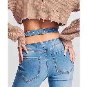 Jeans de Mezclilla Vintage de Diseño Moderno 2025, Pantalones Acampanados, Ajustados y Lavados para Mujer, Venta al Por Mayor - Product Image 5