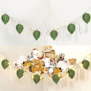 Organisateur de chambre d'enfant style bohème, hamac mural triangulaire réglable en corde de coton tressée à la main pour rangement et décoration - Product Image 4