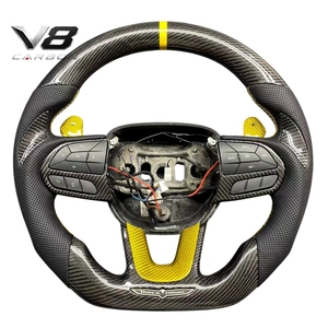 Volant en fibre de carbone véritable personnalisé de style racing pour <span class=keywords><strong>Chrysler</strong></span> <span class=keywords><strong>300</strong></span> 300C 300S <span class=keywords><strong>SRT8</strong></span> 15+ - Accessoires et pièces automobiles V8carbon - Product Image 6