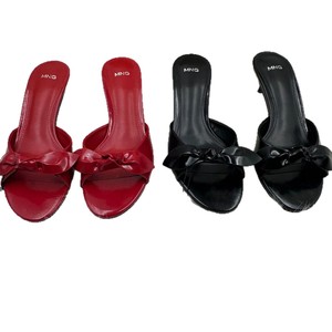 Nouvelles sandales compensées élégantes à talon aiguille et bout ouvert pour femme, couleur unie, avec nœud et bout rond, collection été 2026 - Product Image 5