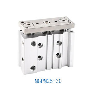 Cylindre à trois tiges de type SMC mince MGPM12/20/32/-20-30-40-50, type Airtac TCM50-100, piston pneumatique en acier, noyau de roulement - Product Image 4