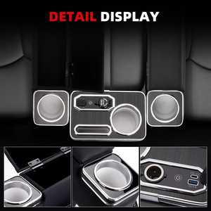 Boîte d'accoudoir de voiture avec porte-gobelet et rangement pour Toyota Hiace série 200, pièces de modification de console centrale en cuir - Product Image 2