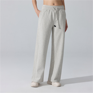 Pantaloni Sportivi Casual da Donna a Vita Alta, Imbottiti e Caldi, Gamba Larga Dritta, per <span class=keywords><strong>Fitness</strong></span> e Corsa, con <span class=keywords><strong>Elastico</strong></span> in Vita - Product Image 2