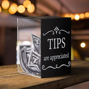Fabriek Aangepaste Groothandel Barman Bars Donatie Suggestie Box Geld Opslag Container Tip Pot Acryl Tip Doos - Product Image 3
