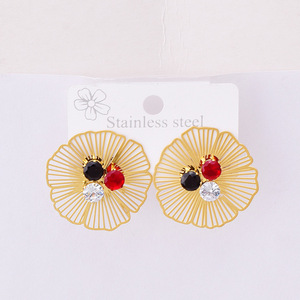 Lucky Clover <strong>Necklaces</strong> for Women Teen Girls Cute Gold Stainless Steel Clover Earrings <strong>Rings</strong> <strong>Necklace</strong> Prom <strong>Wedding</strong> Jewelry Set - Product Image 4