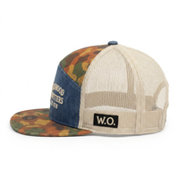 Casquette Trucker 7 Panneaux Camouflage Visière Plate Dos en Maille Snapback Bicolore avec Patch Brodé pour Homme – Style Urbain et Extérieur – Gorras