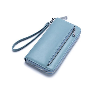 Женский Длинный кошелек, кошелек для путешествий, кожаный женский клатч на молнии, кошелек с ремешком на руку - Product Image 1
