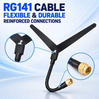 Antenne de drone FPV 5dBi 1,2 GHz 1050-1380 MHz avec câble RG141 et connecteur SMA mâle pour transmission vidéo UAV