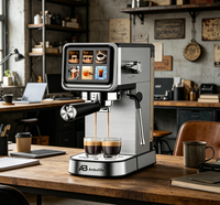 Máquina de Café Espresso Anbolife de 20 Bares, 1350W, Termobloque, Pantalla Táctil, 6 Ajustes Preestablecidos, Vaporizador, Tanque de Agua de 1.0L, OEM, ODM