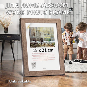 Cadre photo en bois écologique imprimé UV 30x40CM avec passe-partout pour décoration murale et de table - Product Image 2