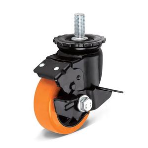 नारंगी मध्यम भारी शुल्क punwel यूनिवर्सल कैस्टर व्हील 3 "4" 5 "6" 6 "औद्योगिक थ्रेडेड स्टेम कैस्टर साइड ब्रेक के साथ - Product Image 1