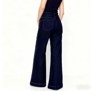 Nuovi <span class=keywords><strong>Pantaloni</strong></span> a Gamba Larga alla Moda S-XXL in Cotone a Vita Media Jeans <span class=keywords><strong>Larghi</strong></span> da <span class=keywords><strong>Donna</strong></span> - Product Image 6
