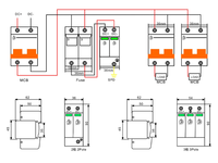 Dispositifs de protection contre les surtensions PBT ignifuges améliorés enfichables DC800V étanches T2 pour boîtier spd