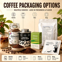 Mélange de café instantané aux champignons Ganoderma, 6 champignons adaptogènes (Crinière de lion, Reishi, Chaga), saveur originale, 30 portions, Arabica