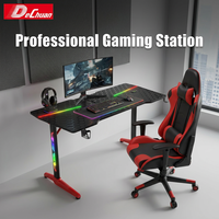 Table de jeu personnalisée, bureau d'ordinateur, impression de logo gratuite, LED RGB, vente en gros de bureaux et de chaises de jeu