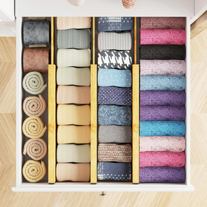 Cassettiera di bambù divisori 6 Pack, organizzazione espandibile per abbigliamento, vestiti, cassettiere, naturale - Product Image 4