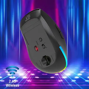 Factory Wholesale 6D Wireless Vertical Mouse RGB Backlit Rechargeable Mice Ergonomic Bluetooth Mouse For Mac/Windows/PC/Tablet