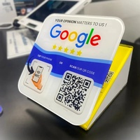 One-Tap Sans Contact NFC QR Code Sign Plate Google Review QR Code Stand Display Social Media Connected 13.56 MHz Frequency Access