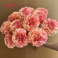 DC287 Bunga Dahlia Sutra Buatan Grosir Warna Oranye Vintage untuk Dekorasi Meja Pernikahan Musim Gugur dan Hiasan Bunga Lorong